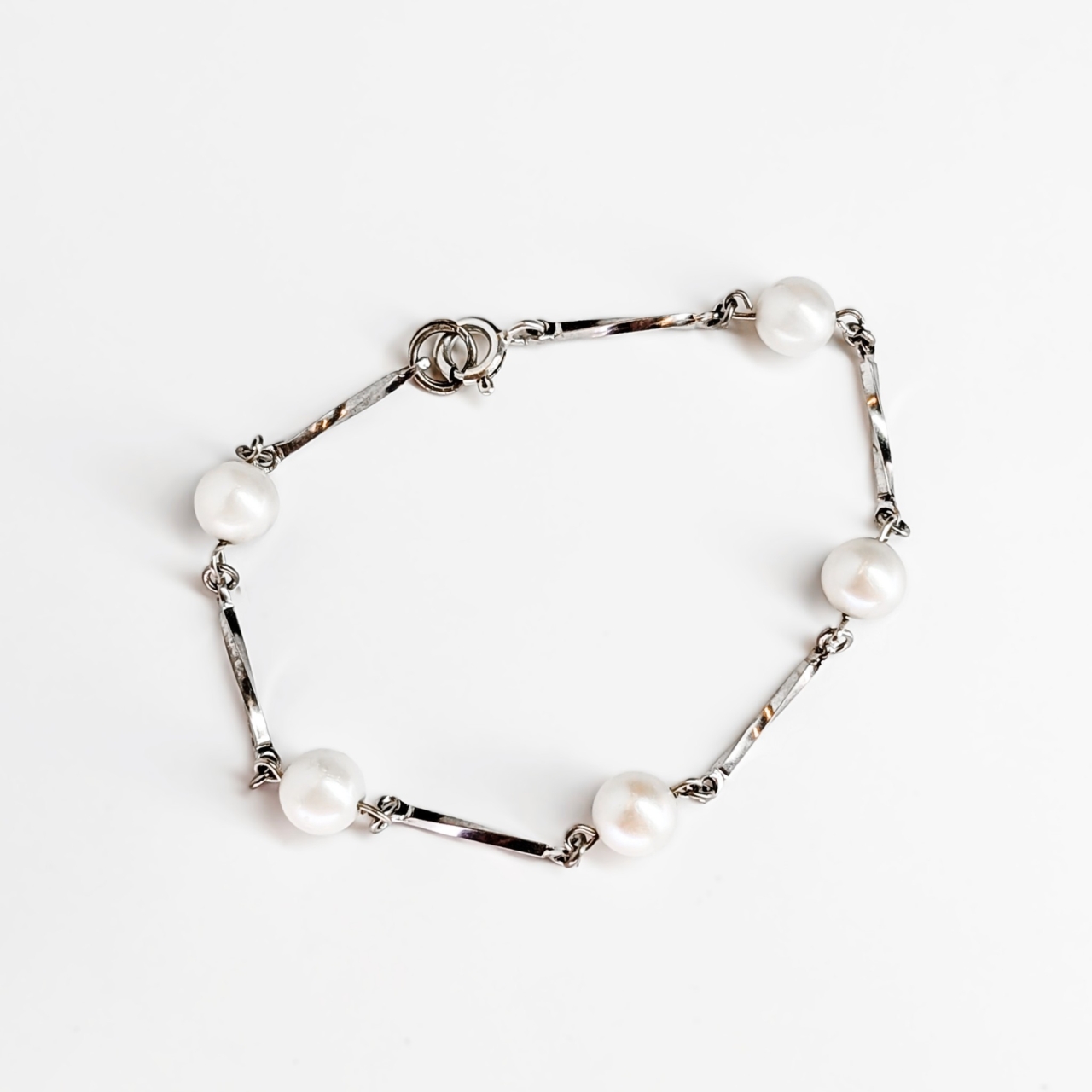 Sterling Silver And Pearl Bracelet #69210