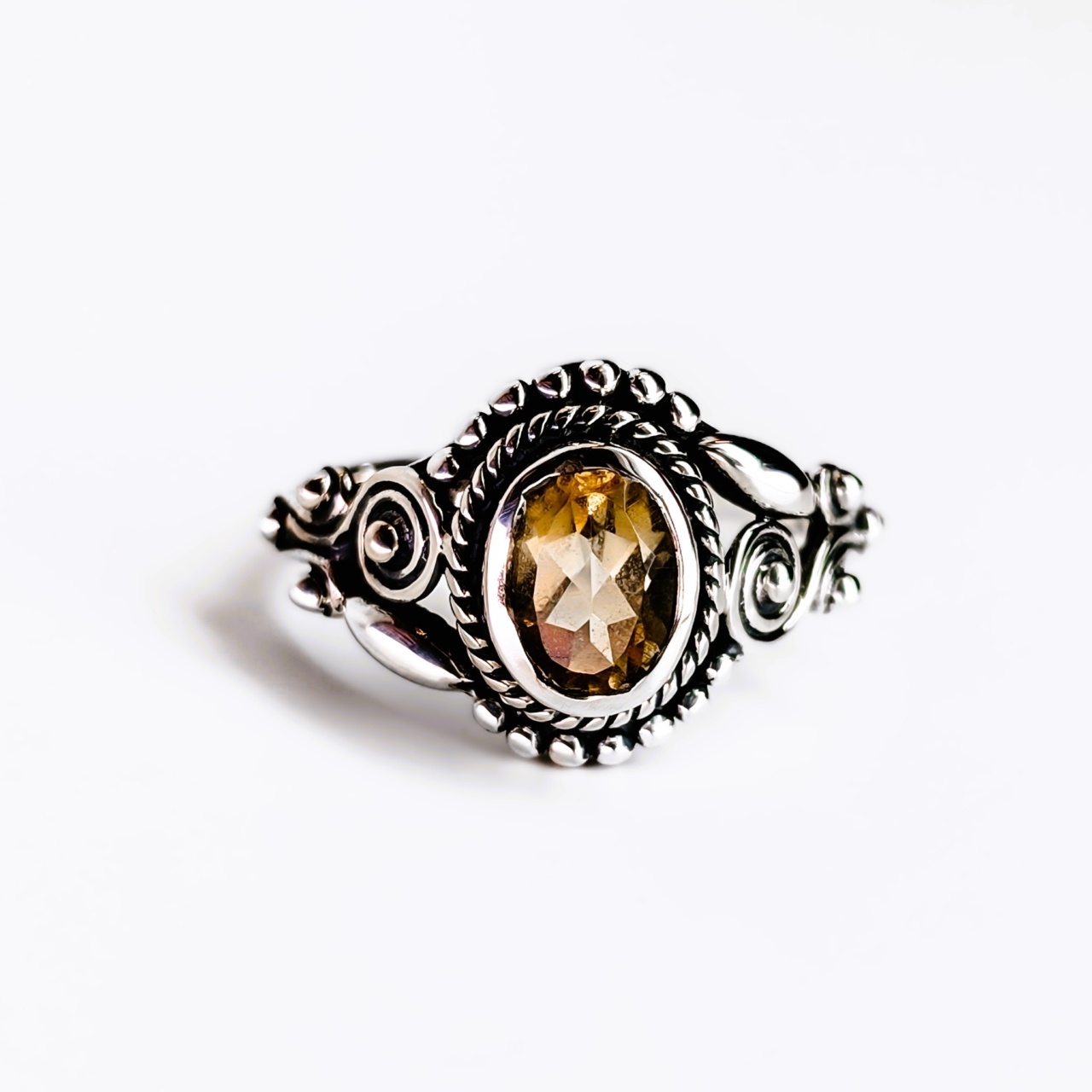 Sterling Silver Citrine Ring Size P1/2 #69232 Sterling Silver Citrine Ring Size P1/2 #69232