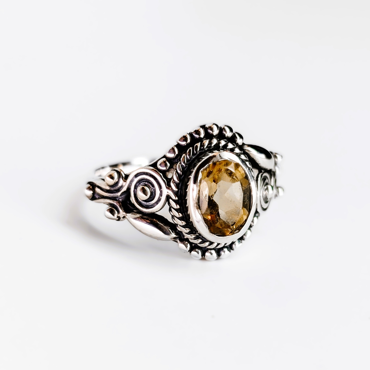 Sterling Silver Citrine Ring Size P1/2 #69232 Sterling Silver Citrine Ring Size P1/2 #69232 - Image 4