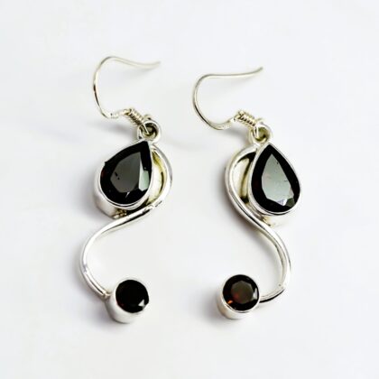Sterling Silver Garnet Drop Earrings #68149