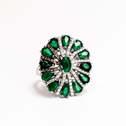 Sterling Silver Cluster Ring #69332