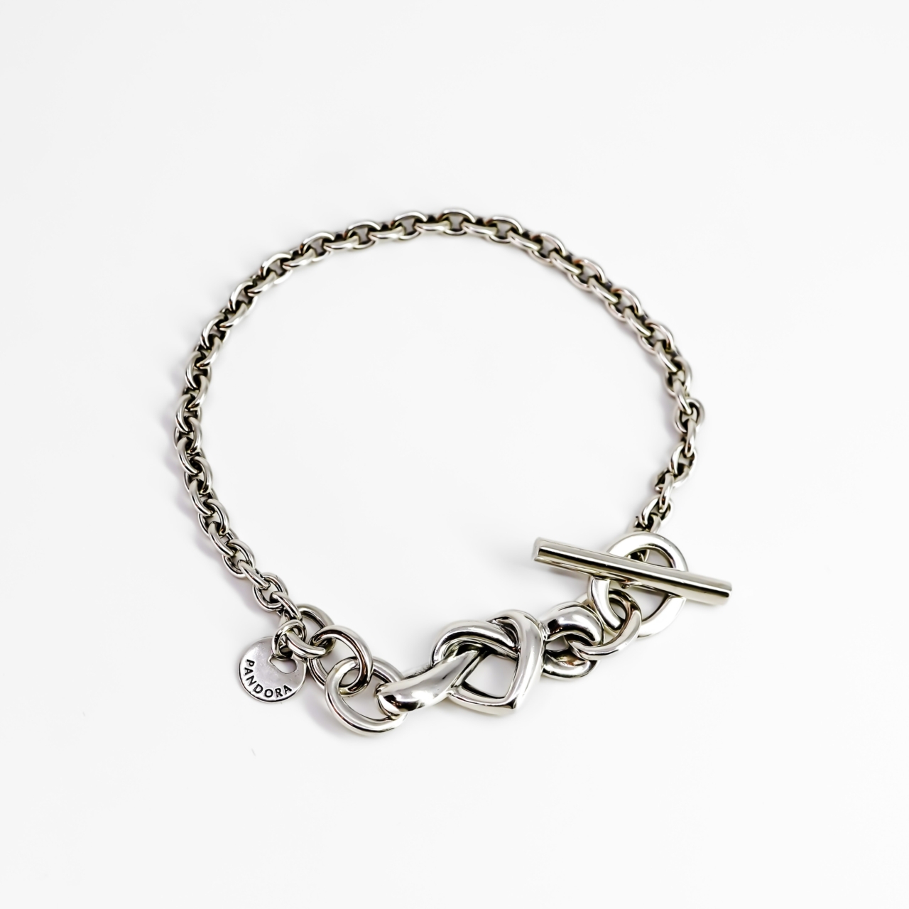 Sterling Silver Pandora Knotted Heart Bracelet #68513