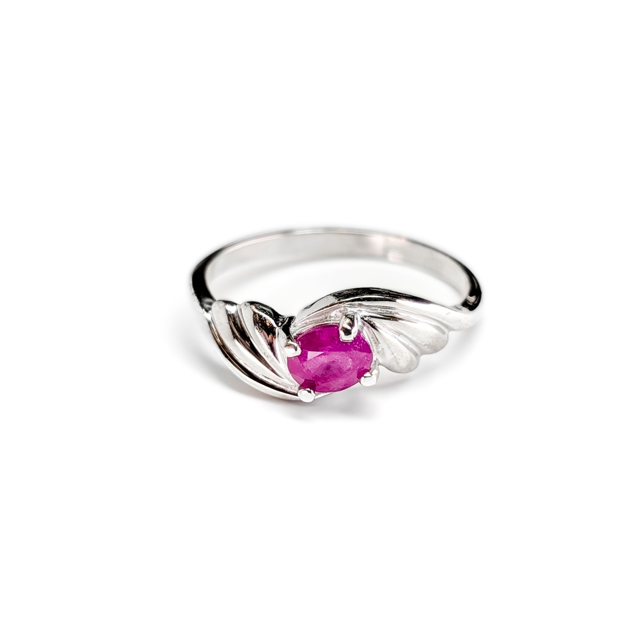 Sterling Silver Ruby Ring Size J 1/2 #69218