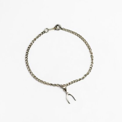 Sterling Silver Wish Bone Charm Bracelet 17cm #69086