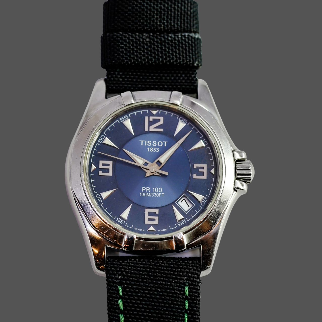 Tissot PR100 P660-760 Quartz 37mm Swiss Watch Grey Blue Dial #68955