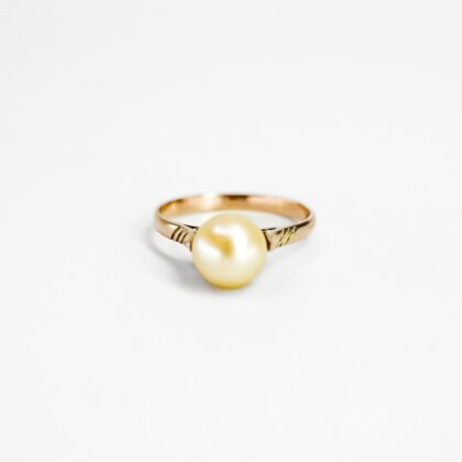 Vintage 16ct Yellow Gold Pearl Ring #69293