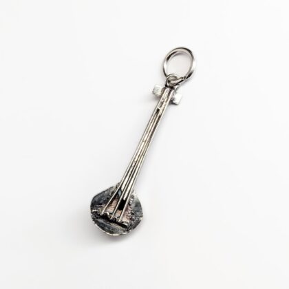 Vintage Sterling Silver 3D Three String Banjo Charm # 68620-7