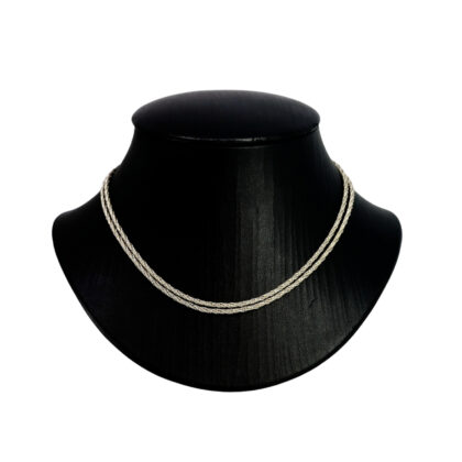 Vintage Sterling Silver Rope Chain Necklace #69192