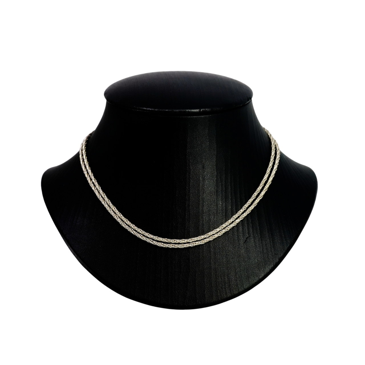 Vintage Sterling Silver Rope Chain Necklace #69192