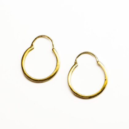 Vintage Yellow Gold Plated Hoop Earrings #2517