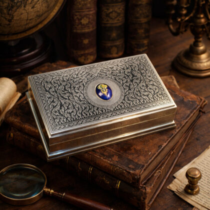 Sterling Silver Thailand Royal Court Box with Wooden Insert #69228