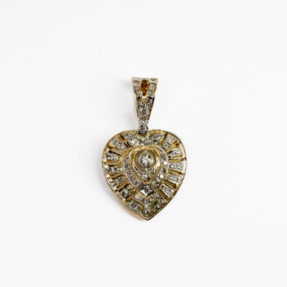 18ct Yellow Gold Diamond Heart Enhancer Pendant #69402