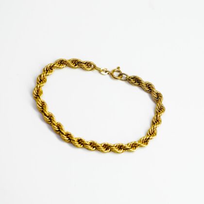 18ct Yellow Gold Rope Chain Bracelet 18.5cm #69380