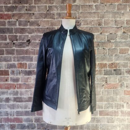 Urbbana Bomber Lambskin Leather Jacket Black URB-24-14 #69187