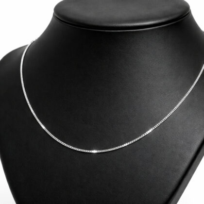 Monty's 18ct White Gold Box Chain Necklace #69388