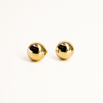 9ct Yellow Gold 10mm Dome Stud Earrings #69417