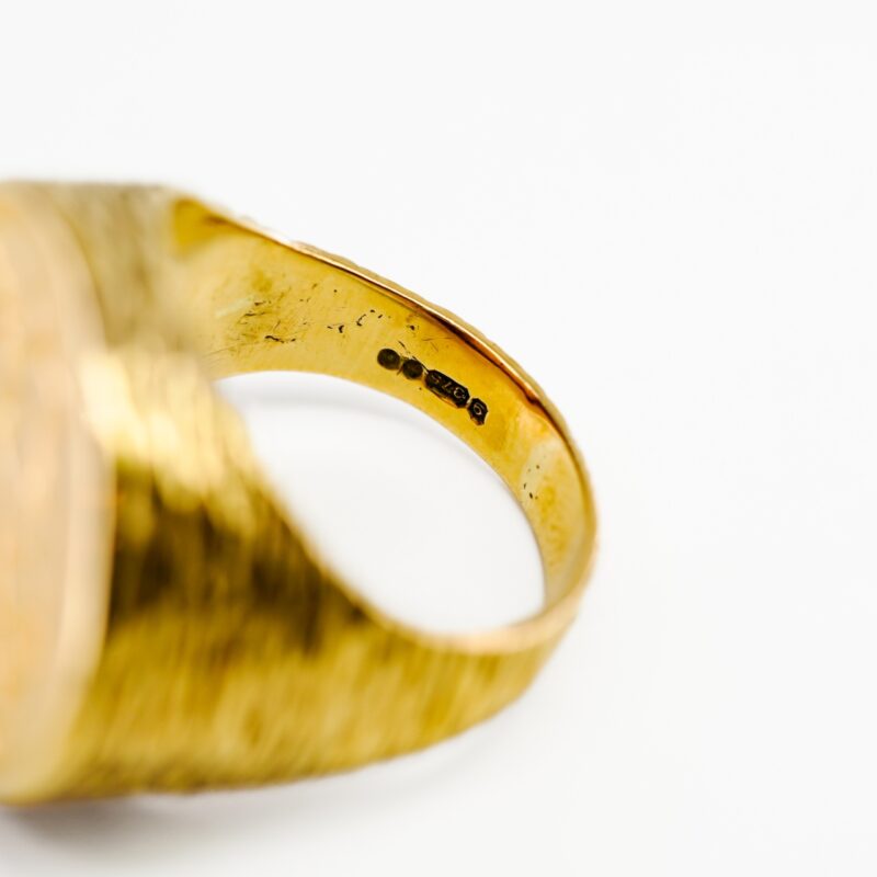 9ct Yellow Gold 22ct 1909 Full Sovereign Coin Ring Size S #69537 ...