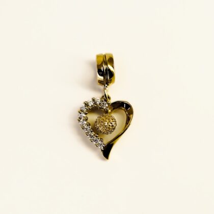 9ct Yellow Gold Heart Charm Pendant #69423