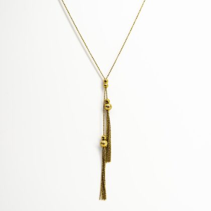 Monty's 9ct Yellow Gold Tassel Ball Necklace 42cm #68224