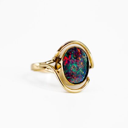 9ct Yellow Gold Triplet Opal Ring #68587