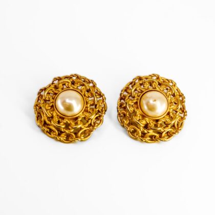 Givenchy Faux Metal Clip On Earrings with Imitation Pearls #69284