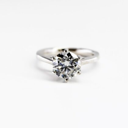 Platinum 950 Moissanite Solitaire Ring 8mm – Size L½ #68289
