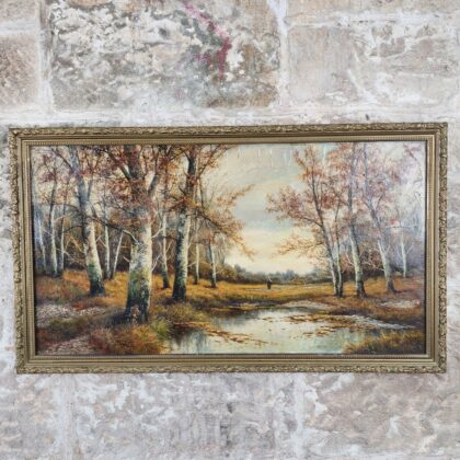 Monty's S William Antique Oil On Canvas Landscape Painting 660 x 350mm #69737