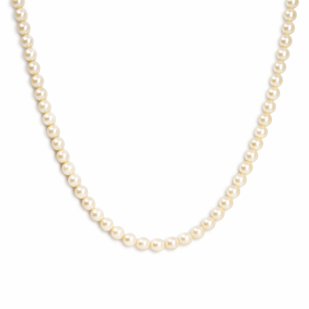 Silver Cultured Pearl Necklace 48cm 6.5mm Pearls #69382