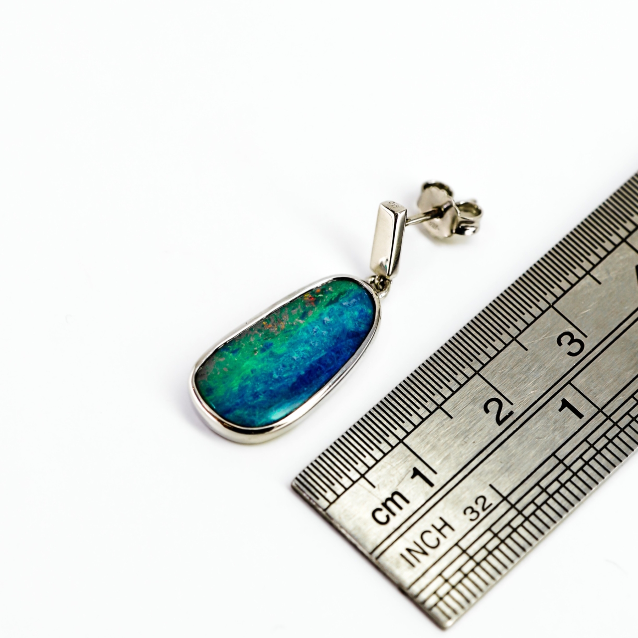 Sterling Silver Boulder Opal Drop Earrings #69528 Sterling Silver Boulder Opal Drop Earrings #69528 - Image 3