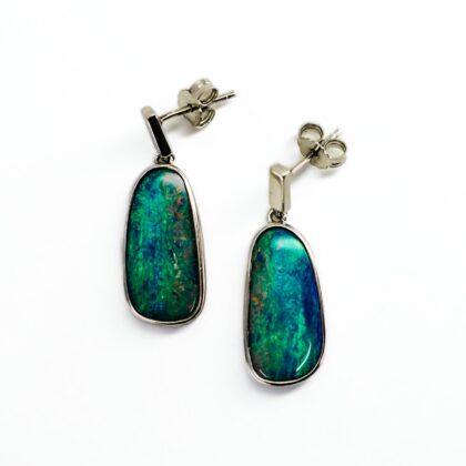 Monty's Sterling Silver Boulder Opal Drop Earrings #69528