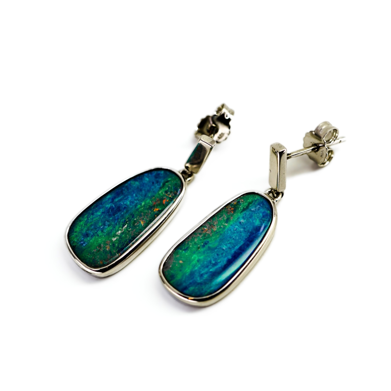 Sterling Silver Boulder Opal Drop Earrings #69528 Sterling Silver Boulder Opal Drop Earrings #69528 - Image 6