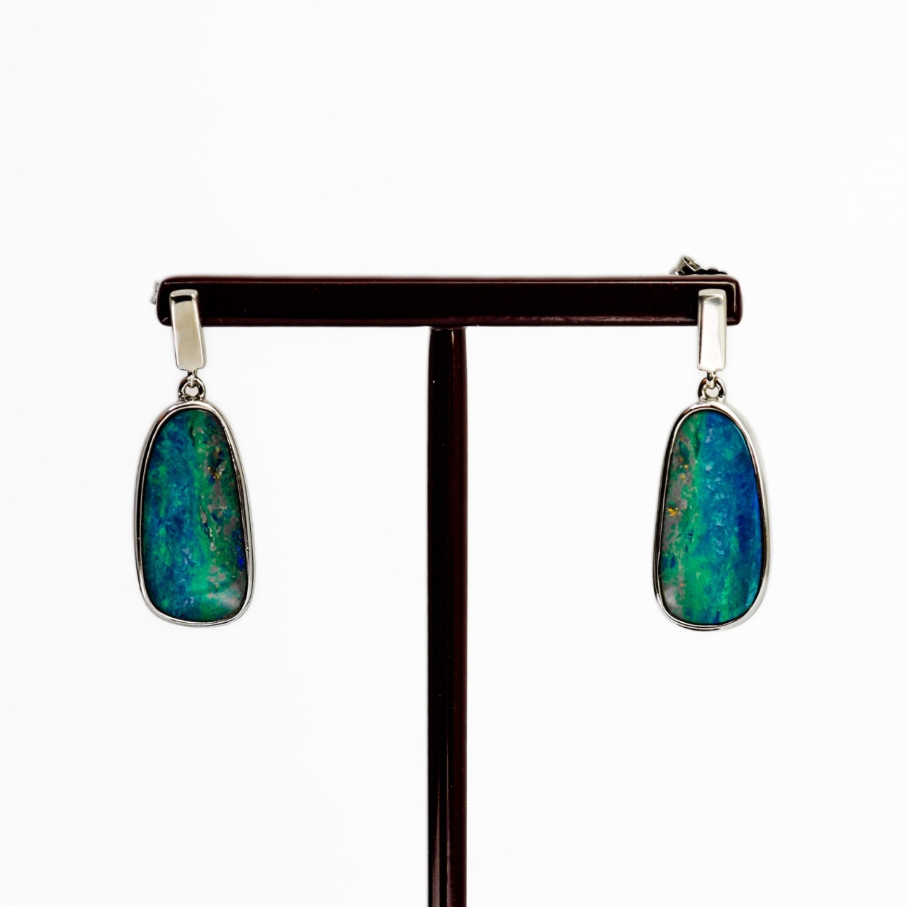 Sterling Silver Boulder Opal Drop Earrings #69528 Sterling Silver Boulder Opal Drop Earrings #69528 - Image 2
