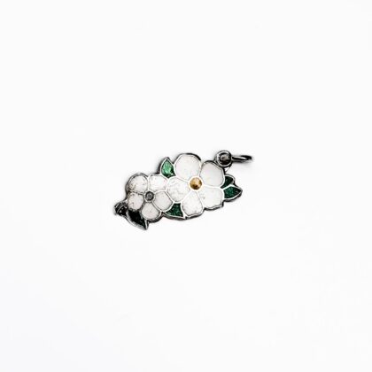 Sterling Silver Enamelled Flower Charm 20mm #62248