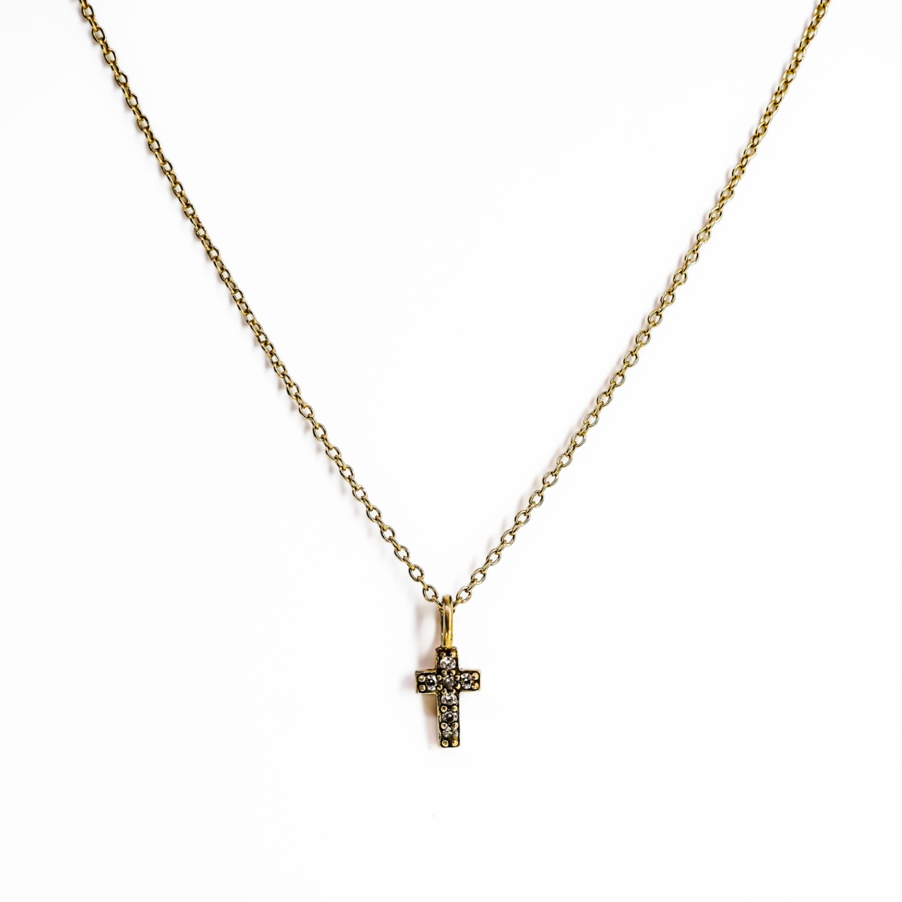 Sterling Silver Gold Plated Cross Necklace #68988