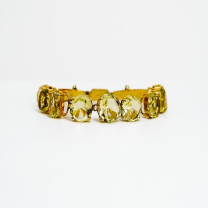 Monty's Sterling Silver Gold Plated Yellow Stone Bracelet #69373