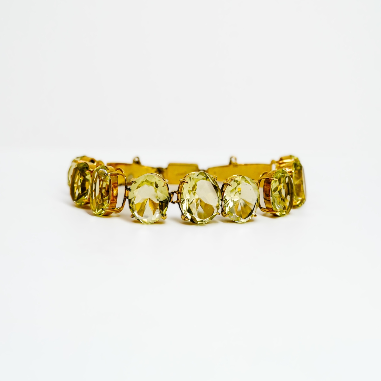 Sterling Silver Gold Plated Yellow Stone Bracelet #69373