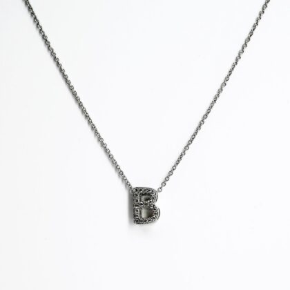 Sterling Silver Initial B Necklace 45cm #63964