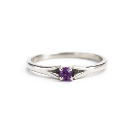 Sterling Silver Pink Stone Ring Size N #5993-10