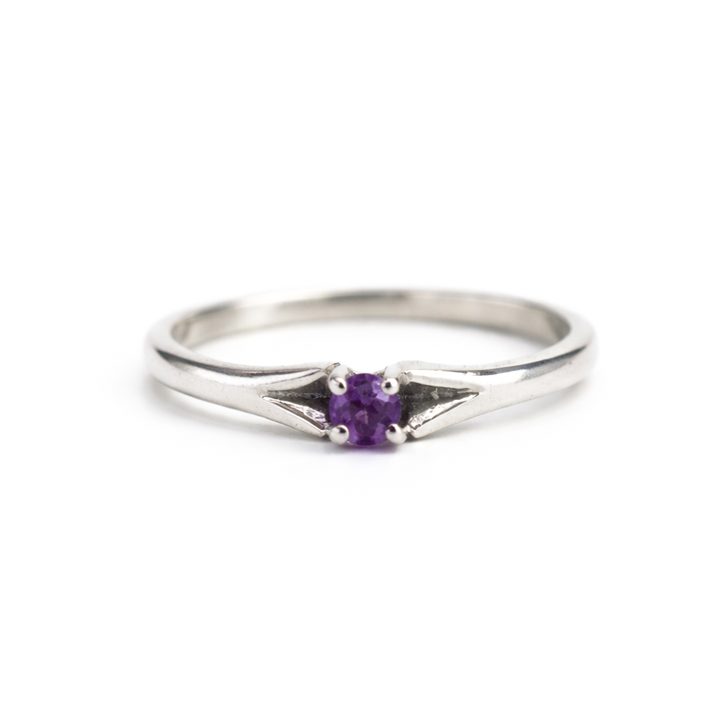 Sterling Silver Pink Stone Ring Size N #5993-10