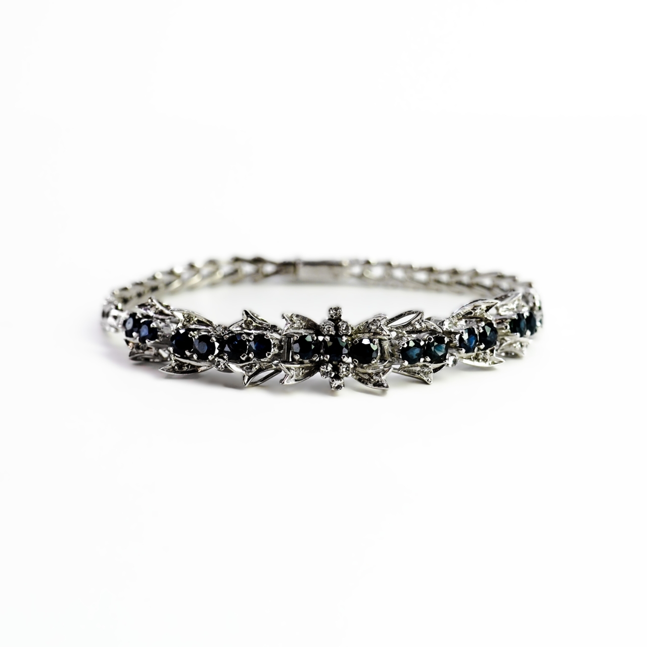 Sterling Silver Sapphire Bracelet 18cm #69376