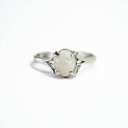 Sterling Silver Solid Opal Ring #68053