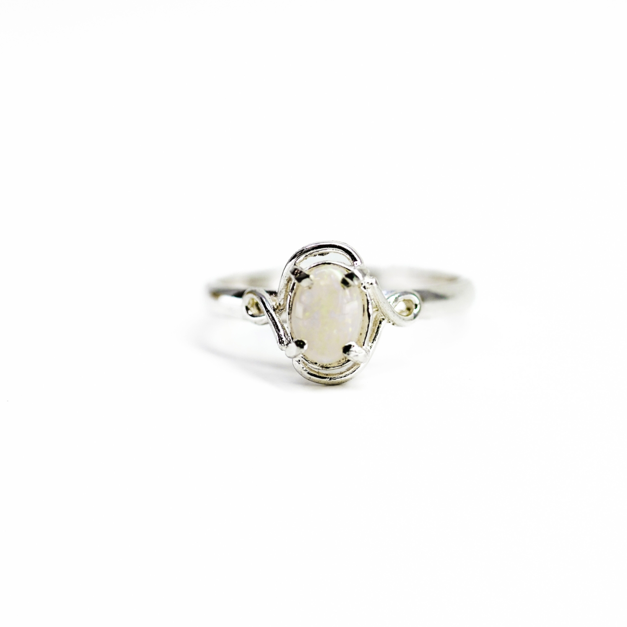 Sterling Silver Solid Opal Ring #68054