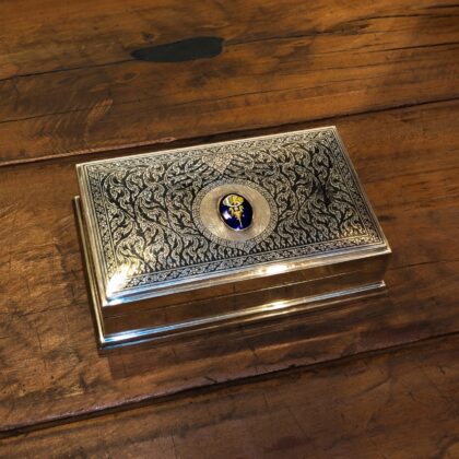 Monty's Sterling Silver Thailand Royal Court Box with Wooden Insert #69228