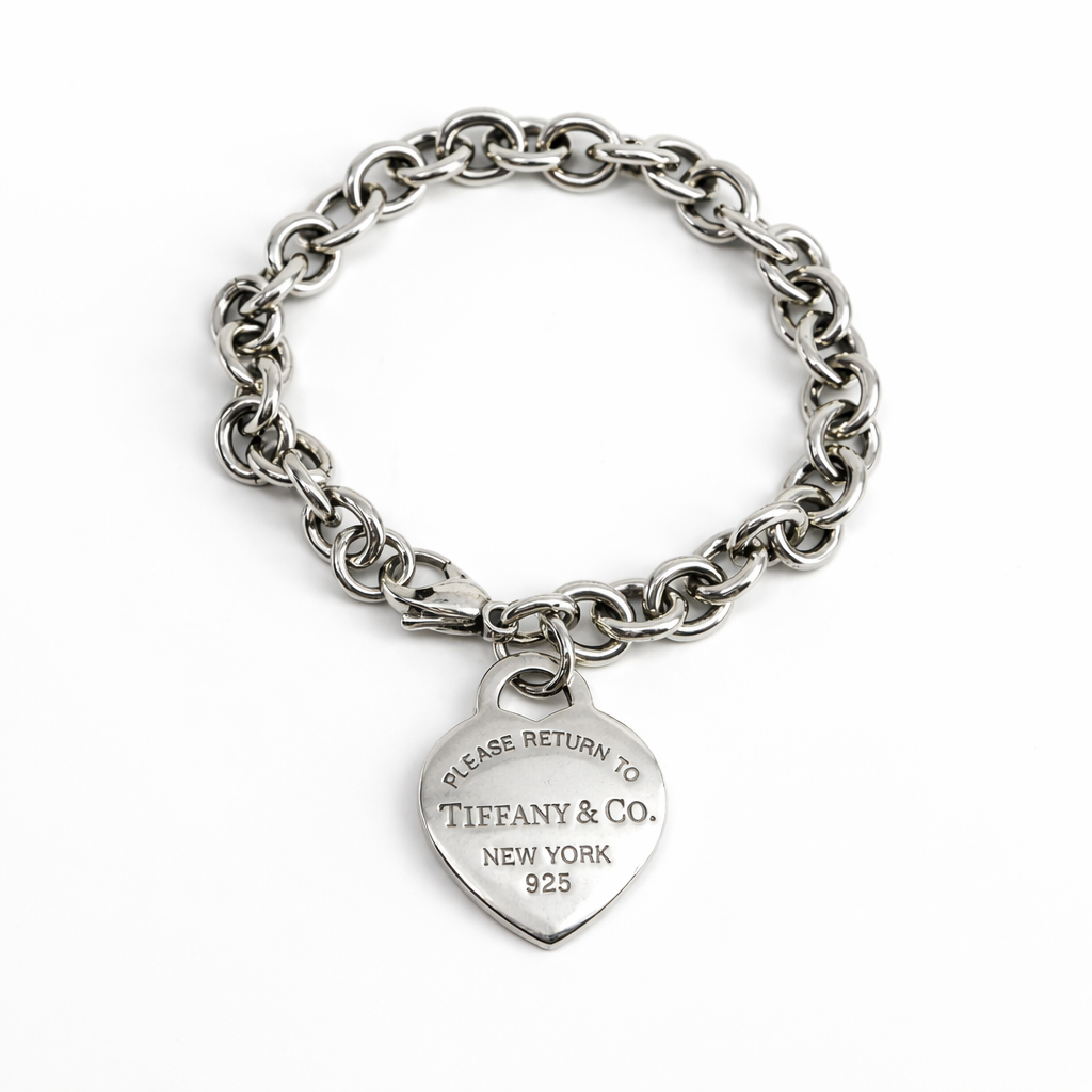 Tiffany & Co. Return To Tiffany Heart Tag Charm Bracelet Sterling Silver 19cm #69699 - Image 7