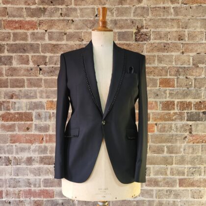 Urbana The Fringe Ceremony Jacket Black Super 120s #69185