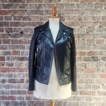 Urbbana Biker Lambskin Leather Jacket Black Size Small RRP $1495 #69188