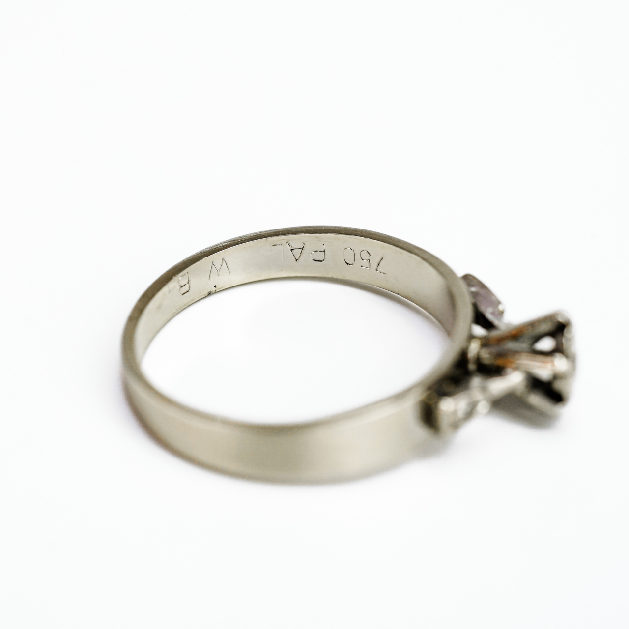 Vintage 18ct White Gold Diamond Ring Size M Hallmarked 750 #1058 - Image 10