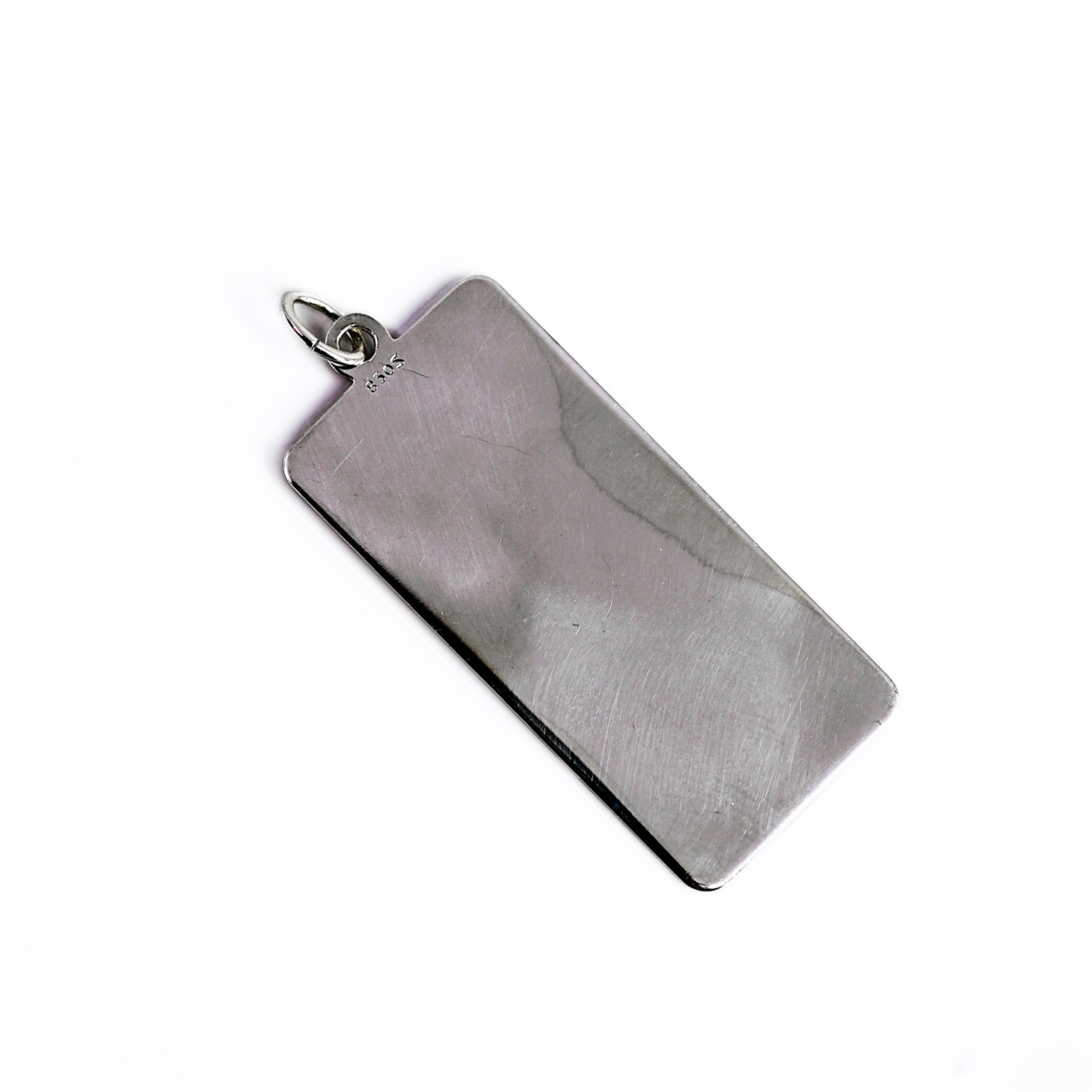Vintage 830 Silver Tag Pendant 34.5mm #63999