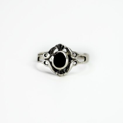 Vintage Sterling Silver Onyx Ring #68029