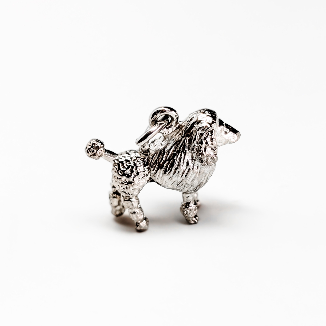 Vintage Sterling Silver Poodle Dog Charm Pendant #9635-16